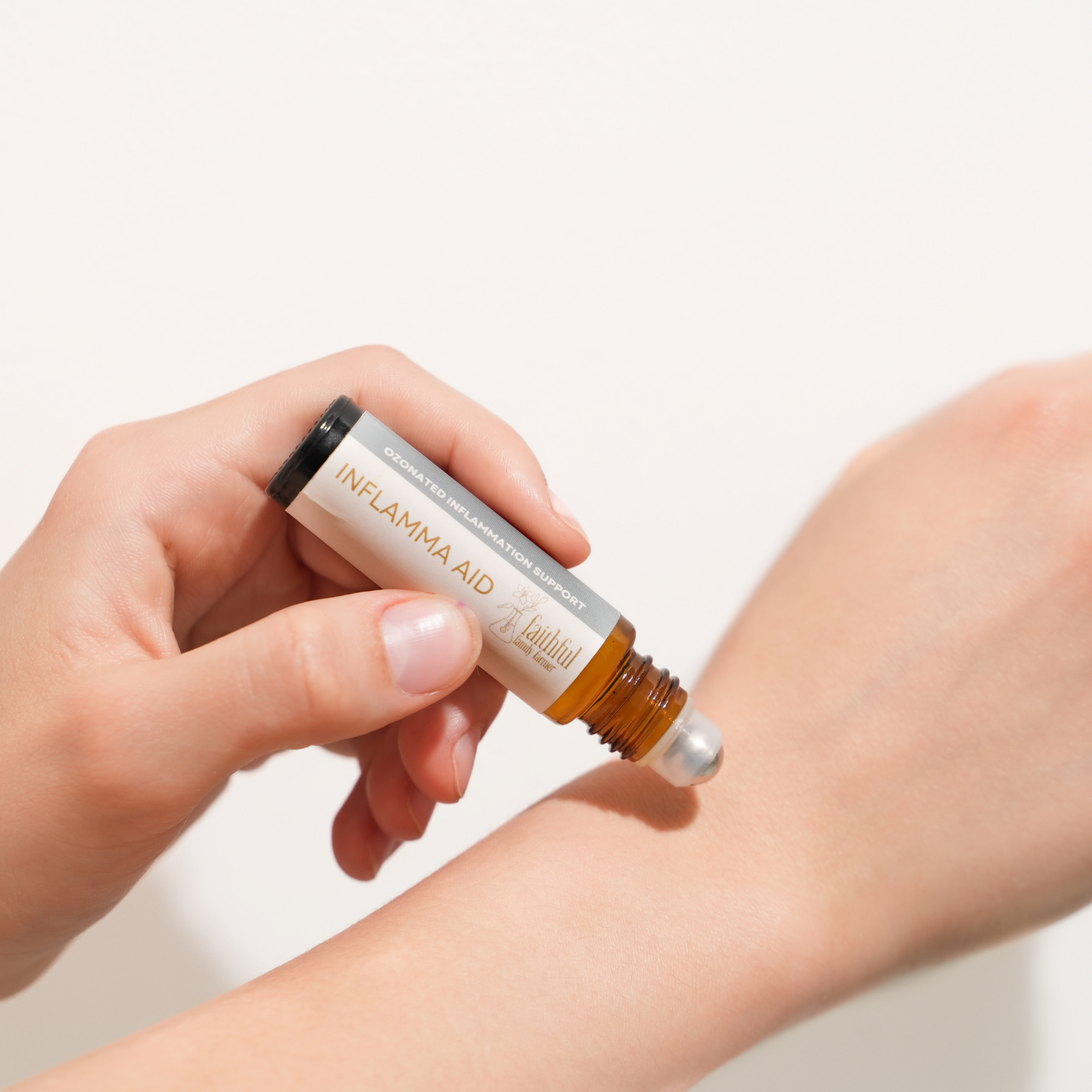 Ozonated inflammation support roller ball