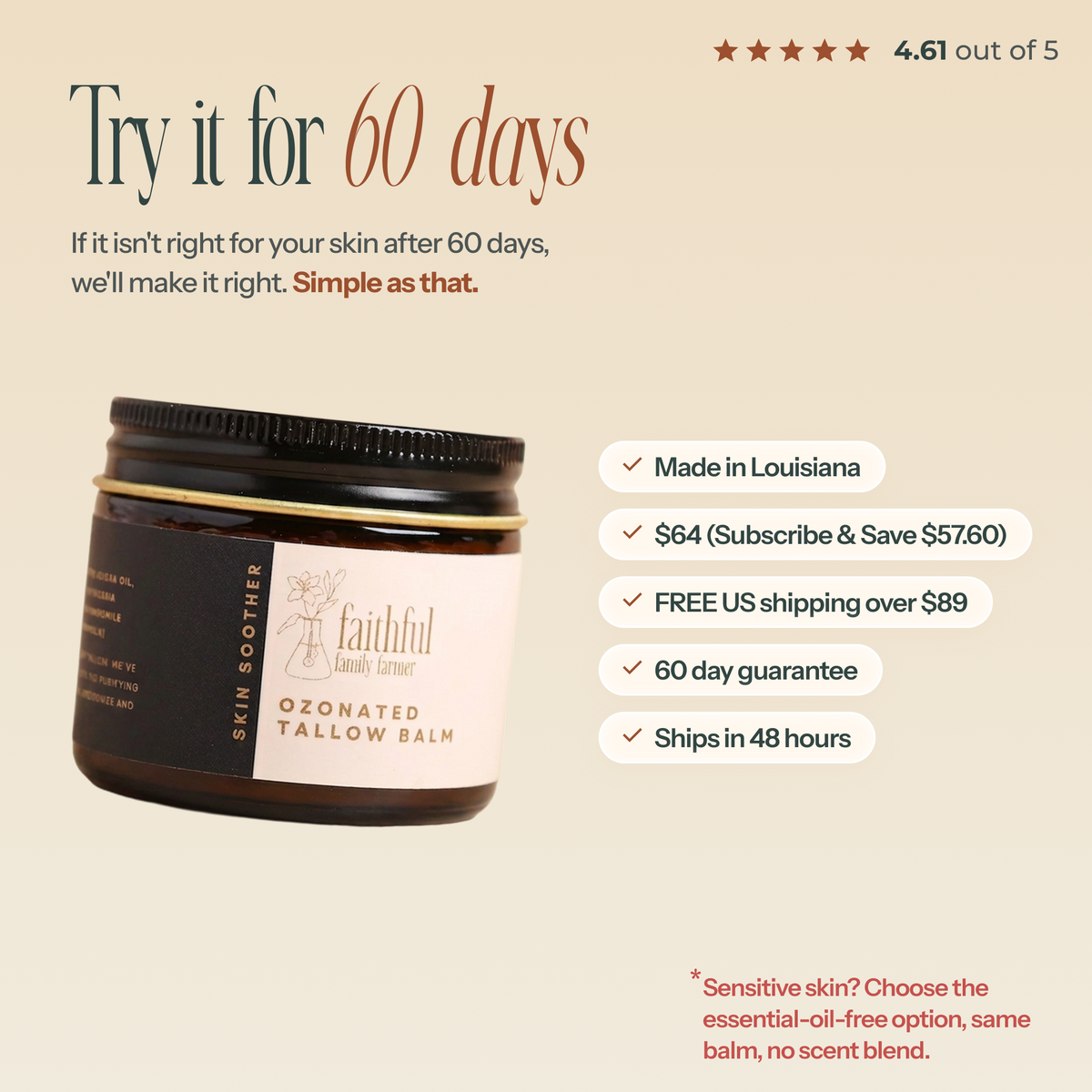 Ozonated Tallow Balm