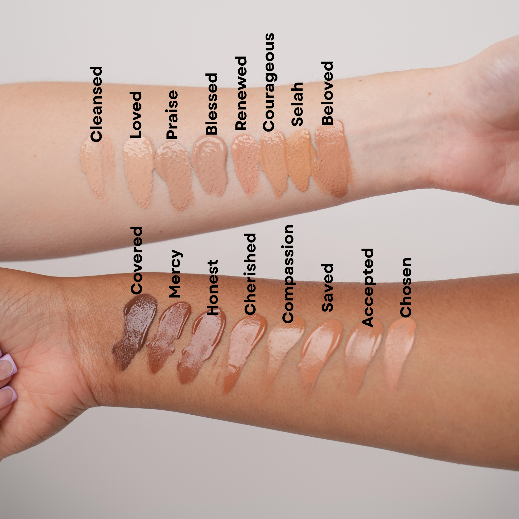 Color swatches on a person&